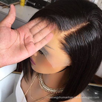 Wholesale Raw Brazilian Virgin Human Hair Bob Wig Short Hd Full Lace Front Wig Human Hair Cheap Transparent Lace Frontal Wig